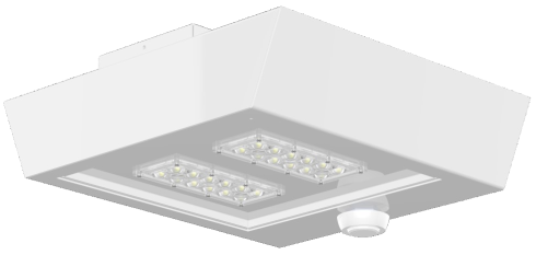 Crystal-Century LED Parking Garage Canopy Luminaire, Ceiling or Pendant Mount